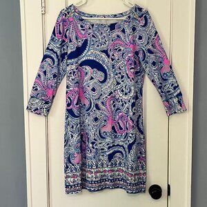 Lilly Pulitzer sophie dress blue grotto legga sea octopus size large preppy
